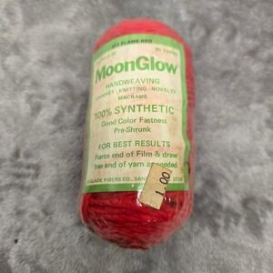 MoonGlow Flame Red 277 Handweaving Yarn 80 Yards Synthetic Macrame Crochet Cord
